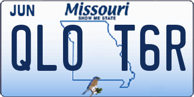 MO license plate QL0T6R