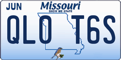 MO license plate QL0T6S