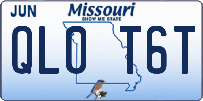 MO license plate QL0T6T