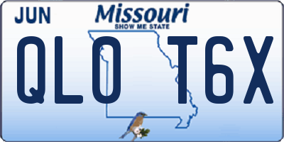 MO license plate QL0T6X