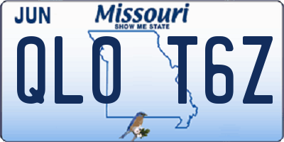MO license plate QL0T6Z