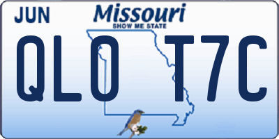 MO license plate QL0T7C