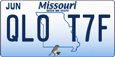 MO license plate QL0T7F