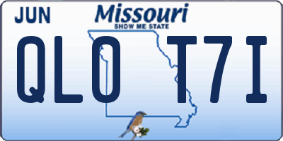 MO license plate QL0T7I