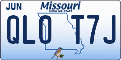 MO license plate QL0T7J
