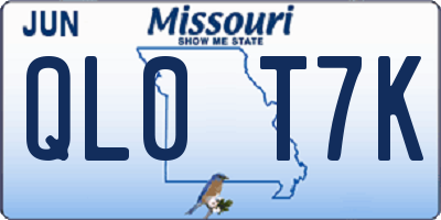 MO license plate QL0T7K