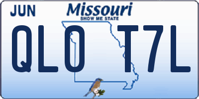 MO license plate QL0T7L