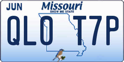 MO license plate QL0T7P