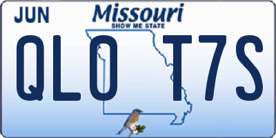MO license plate QL0T7S