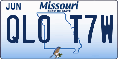MO license plate QL0T7W