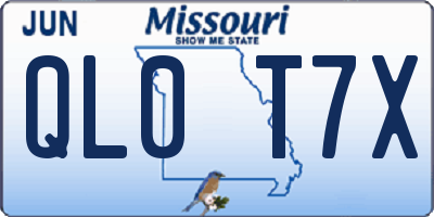 MO license plate QL0T7X