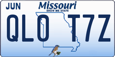 MO license plate QL0T7Z