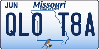 MO license plate QL0T8A