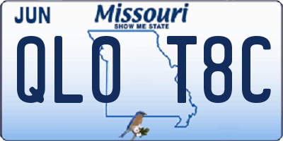 MO license plate QL0T8C