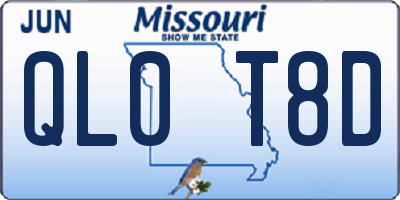 MO license plate QL0T8D