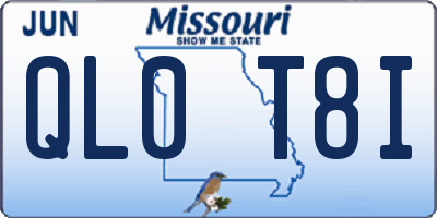 MO license plate QL0T8I