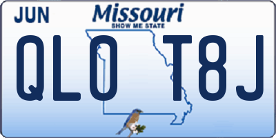 MO license plate QL0T8J