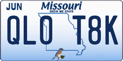 MO license plate QL0T8K