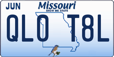 MO license plate QL0T8L