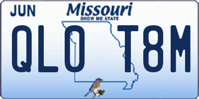 MO license plate QL0T8M