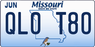 MO license plate QL0T8O