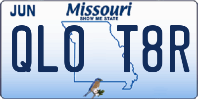 MO license plate QL0T8R