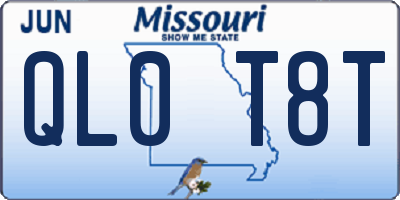 MO license plate QL0T8T
