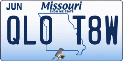 MO license plate QL0T8W