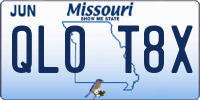 MO license plate QL0T8X