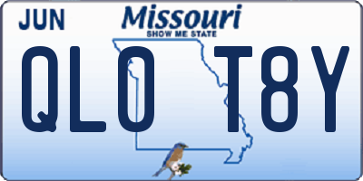 MO license plate QL0T8Y