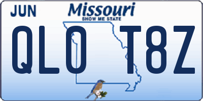MO license plate QL0T8Z
