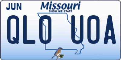MO license plate QL0U0A