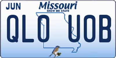 MO license plate QL0U0B