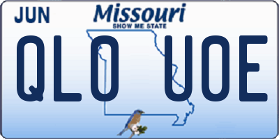 MO license plate QL0U0E