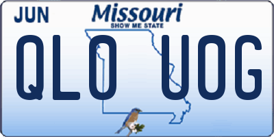 MO license plate QL0U0G
