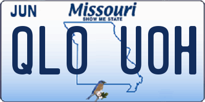 MO license plate QL0U0H