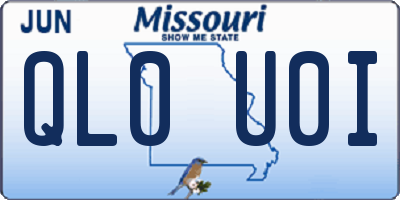 MO license plate QL0U0I