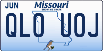 MO license plate QL0U0J