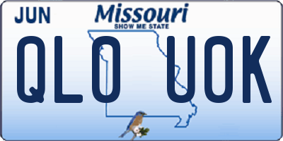 MO license plate QL0U0K