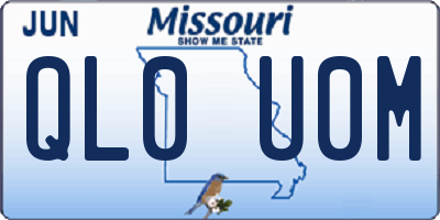 MO license plate QL0U0M