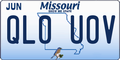 MO license plate QL0U0V