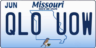 MO license plate QL0U0W