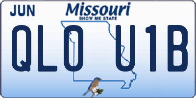 MO license plate QL0U1B