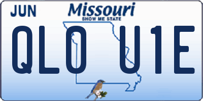 MO license plate QL0U1E