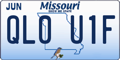MO license plate QL0U1F