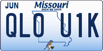 MO license plate QL0U1K