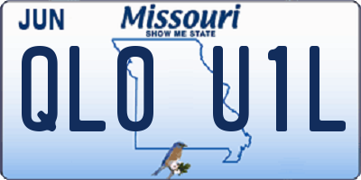 MO license plate QL0U1L