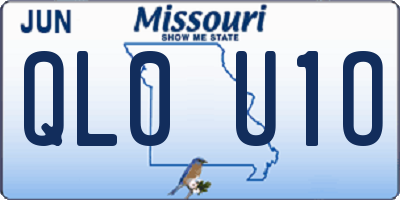 MO license plate QL0U1O