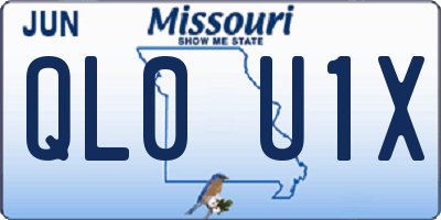 MO license plate QL0U1X