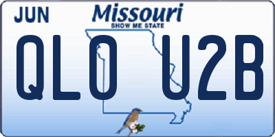 MO license plate QL0U2B